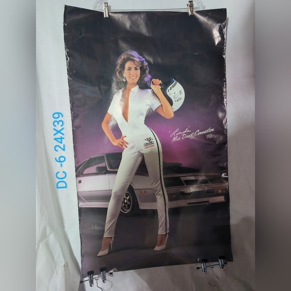 Vintage Miss Direct Connection 1985 Linda Dodge Daytona Racing Poster 24x39 - Picture 4 of 4